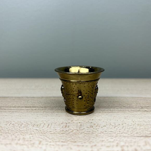 Miniature Dollhouse Mortar Ice Bucket Trashcan Dollhouse Furniture Bronze Color - Picture 4 of 12